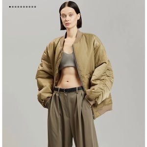 NWT FRANKIE SHOP ASTRA BOMBER JACKET OLIVE M/L